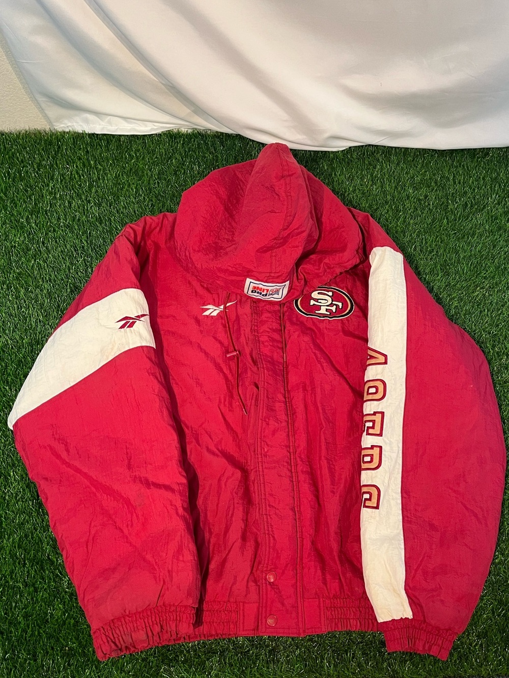 Vintage 90s NFL Pro Line Reebok San Francisco 49ers DetachableHood Mens Size XL